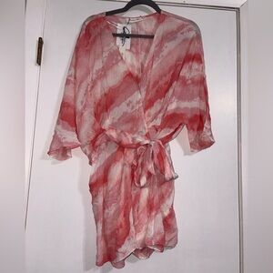 Mustard Seed Tie-Dye Shorts Romper – Peach & Beige – Size Medium – NWT 🍑